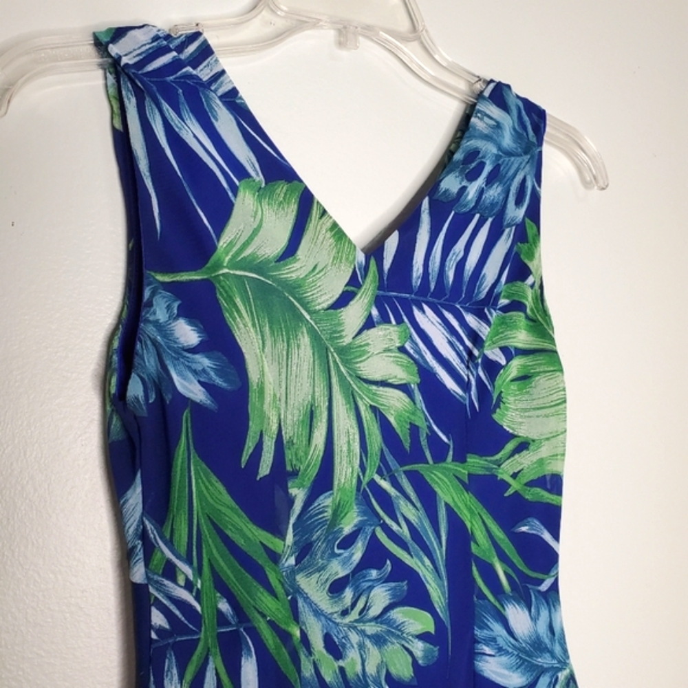 Rabbit Rabbit Rabbit Tropical Flowy V-Neck Asymmetrical Dress Size 2P - Picture 7 of 10